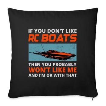 Rc Boat Racing Course de hors-bord électrique - Housse de coussin décorative 45 x 45 cm - noir - Devant