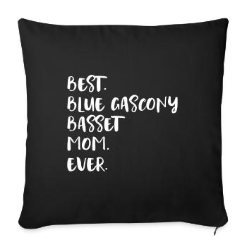 Bleu Gascogne Basset Maman - Housse de coussin décorative 45 x 45 cm - noir - Devant