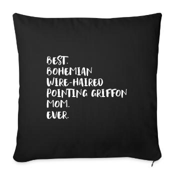 Bohème Fils Pointant Griffon Maman - Housse de coussin décorative 45 x 45 cm - noir - Devant