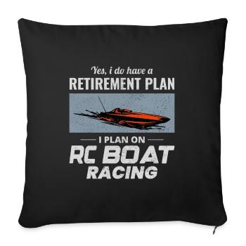 Rc Boat Racing Course de retraite de bateaux électriques - Housse de coussin décorative 45 x 45 cm - noir - Devant