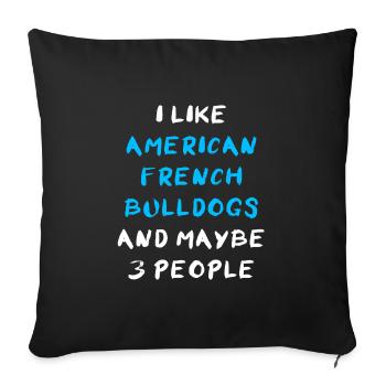 Bouledogue Français américain - Housse de coussin décorative 45 x 45 cm - noir - Devant