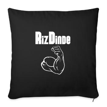 RizDinde musculation - Housse de coussin décorative 45 x 45 cm - noir - Devant