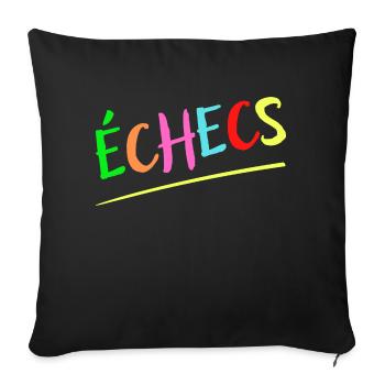 ÉCHECS MULTICOLORE ENFANTS CADEAU - Housse de coussin décorative 45 x 45 cm - noir - Devant