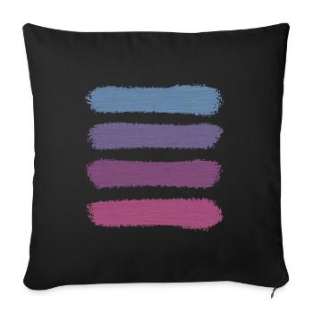 Rayures rétro vintage « Violet Sunset » - Housse de coussin décorative 45 x 45 cm - noir - Devant