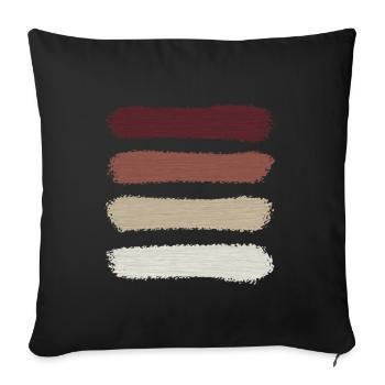Vintage Retro Stripes "White Sunset" - Sofa pillowcase 17,3'' x 17,3'' (45 x 45 cm) - black - Front