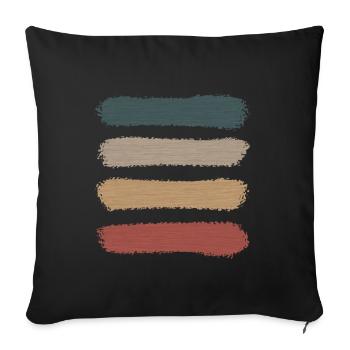 Vintage Retro Stripes "Red Sunrise" - Sofa pillowcase 17,3'' x 17,3'' (45 x 45 cm) - black - Front