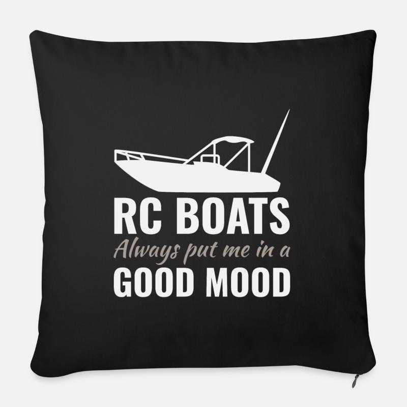 Rc Boat Racing Motorboot Schnellboot Offshore Rennen - Sofakissenbezug 45 x 45 cm - Schwarz