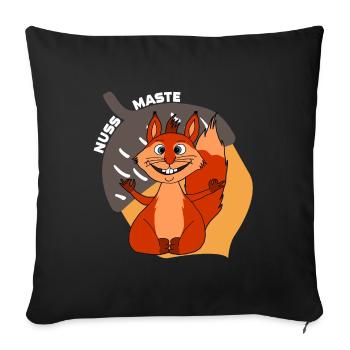 Yoga Hörnchen Nussmaste Meditation - Sofakissenbezug 45 x 45 cm - Schwarz - Vorne