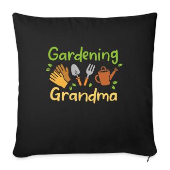 Grandma Gardening - Sofa pillowcase 17,3'' x 17,3'' (45 x 45 cm) - black - Front