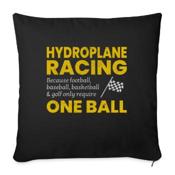 Hydroplane Boat Racing Powerboat Speedboat Race - Sofa pillowcase 17,3'' x 17,3'' (45 x 45 cm) - black - Front