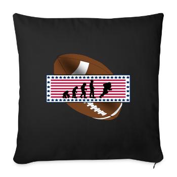 EVOLUTION AMERICAN FOOTBALL USA Flagge Geschenk - Sofakissenbezug 45 x 45 cm - Schwarz - Vorne