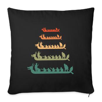 Dragon Boat Racing Crew Paddlers Water Sport - Sofa pillowcase 17,3'' x 17,3'' (45 x 45 cm) - black - Front