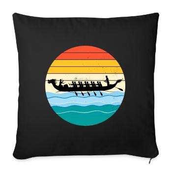 Dragon Boat Racing Crew Paddlers Water Sport - Sofa pillowcase 17,3'' x 17,3'' (45 x 45 cm) - black - Front