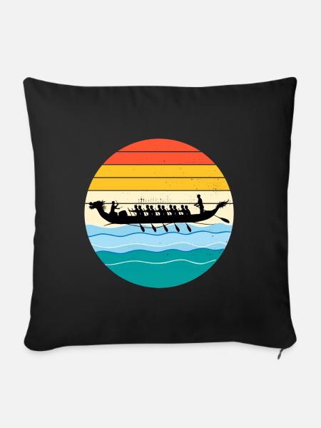 Drachenboot Racing Crew Paddlers Wassersport - Sofakissenbezug 45 x 45 cm - Schwarz