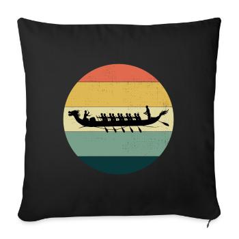 Dragon Boat Racing Crew Paddlers Water Sport - Sofa pillowcase 17,3'' x 17,3'' (45 x 45 cm) - black - Front