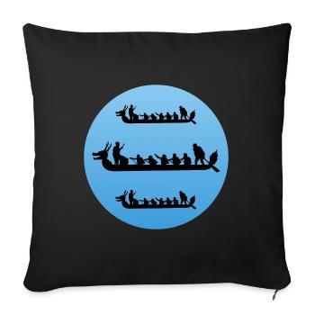 Dragon Boat Racing Crew Paddlers Water Sport - Sofa pillowcase 17,3'' x 17,3'' (45 x 45 cm) - black - Front
