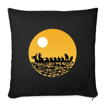 Dragon Boat Racing Crew Paddlers Water Sport - Sofa pillowcase 17,3'' x 17,3'' (45 x 45 cm) - black - Front