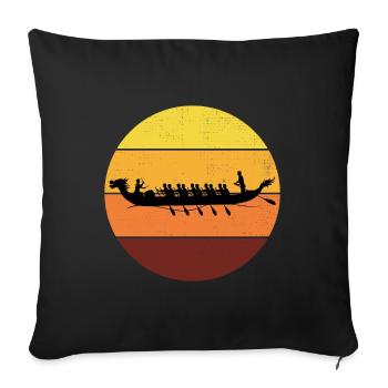 Dragon Boat Racing Crew Paddlers Water Sport - Sofa pillowcase 17,3'' x 17,3'' (45 x 45 cm) - black - Front
