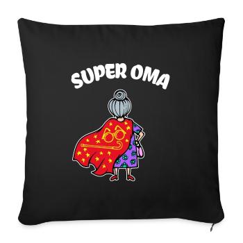 Superoma Sprucht Brille Sehschwäche Großmutter Oma - Sofakissenbezug 45 x 45 cm - Schwarz - Vorne