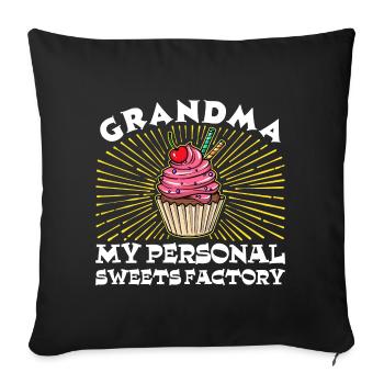 Statement Großmutter Humorvoll Oma Enkelkind - Sofakissenbezug 45 x 45 cm - Schwarz - Vorne