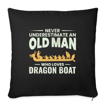 Dragon Boat Racing Crew Grandpa Fathers day - Sofa pillowcase 17,3'' x 17,3'' (45 x 45 cm) - black - Front