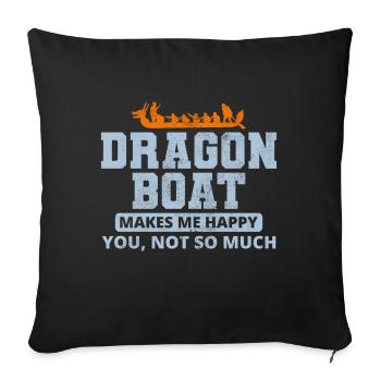 Dragon Boat Racing Crew Paddlers Water Sport - Sofa pillowcase 17,3'' x 17,3'' (45 x 45 cm) - black - Front
