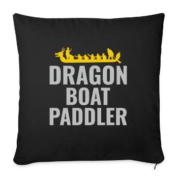 Dragon Boat Racing Crew Paddlers Water Sport - Sofa pillowcase 17,3'' x 17,3'' (45 x 45 cm) - black - Front