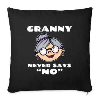 Grand-mère Grand-mère Vieille femme Senior Lunettes Déclaration - Housse de coussin décorative 45 x 45 cm - noir - Devant