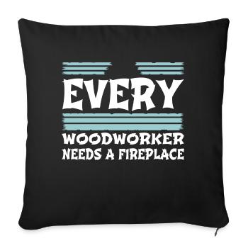 hearbeat carpenter - Sofa pillowcase 17,3'' x 17,3'' (45 x 45 cm) - black - Front
