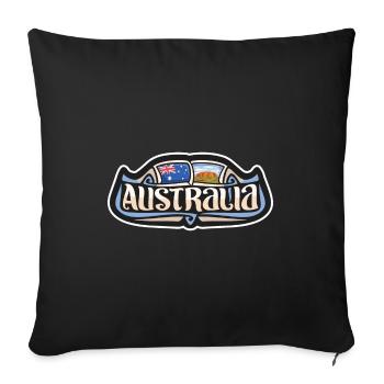 Australia Flag Travel Souvenir Sticker Badge Logo - Sofa pillowcase 17,3'' x 17,3'' (45 x 45 cm) - black - Front