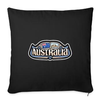 Australia Flag Travel Souvenir Sticker Badge Logo - Sofa pillowcase 17,3'' x 17,3'' (45 x 45 cm) - black - Front