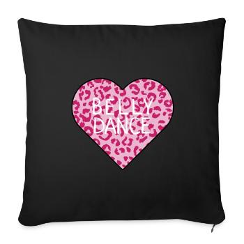 Belly Dance Lover leopard heart - Sofa pillowcase 17,3'' x 17,3'' (45 x 45 cm) - black - Front