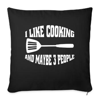 Cuisine Boulanger Chef Drôle Cadeau Hobby Chef - Housse de coussin décorative 45 x 45 cm - noir - Devant