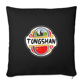 Tongshan China Flagge Abzeichen Reise Souvenir Stempel - Sofakissenbezug 45 x 45 cm - Schwarz - Vorne