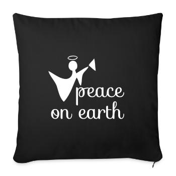 Conception chrétienne de Noël Paix sur Terre - Housse de coussin décorative 45 x 45 cm - noir - Devant