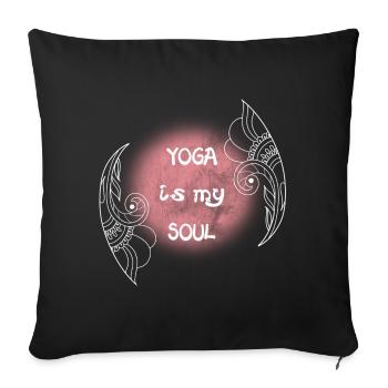 Le yoga est mon cercle d’âme - Housse de coussin décorative 45 x 45 cm - noir - Devant