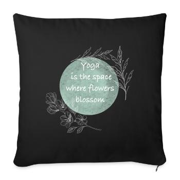 Yoga Room Flower Blossom - Sofa pillowcase 17,3'' x 17,3'' (45 x 45 cm) - black - Front