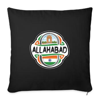 Allahabad Inde Drapeau Badge Voyage Souvenir Timbre - Housse de coussin décorative 45 x 45 cm - noir - Devant