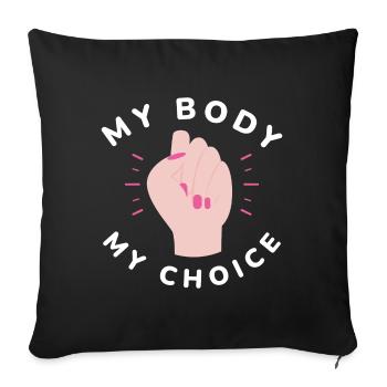 Bannit mon corps - Housse de coussin décorative 45 x 45 cm - noir - Devant