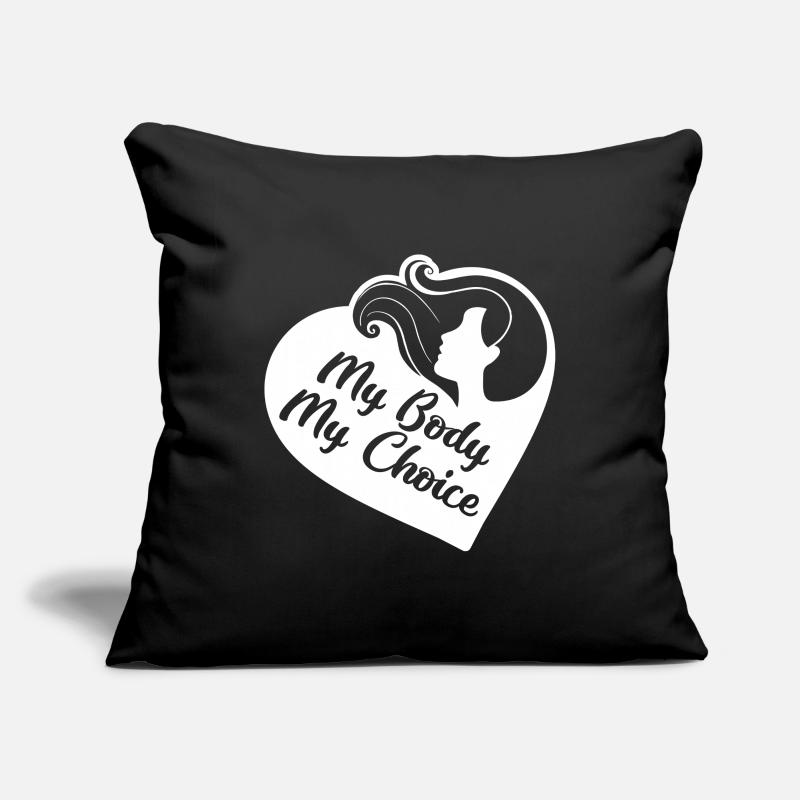 Mon corps mon choix Housse de coussin décorative 45 x 45 cm
