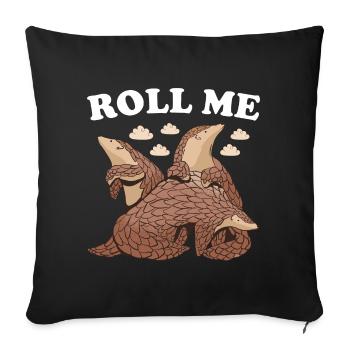 Roll Me Pangolin - Sofa pillowcase 17,3'' x 17,3'' (45 x 45 cm) - black - Front