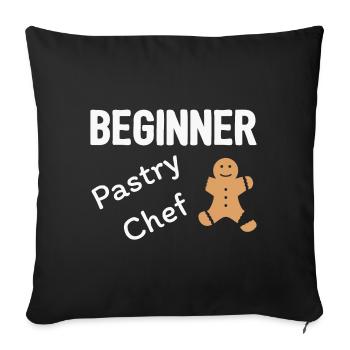 Beginner Pastry Chef - Housse de coussin décorative 45 x 45 cm - noir - Devant
