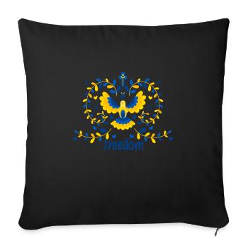 Liberté en Ukraine - Housse de coussin décorative 45 x 45 cm - noir - Devant