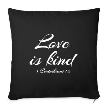Le design chrétien L’amour est gentil 1 Corinthiens 13 - Housse de coussin décorative 45 x 45 cm - noir - Devant