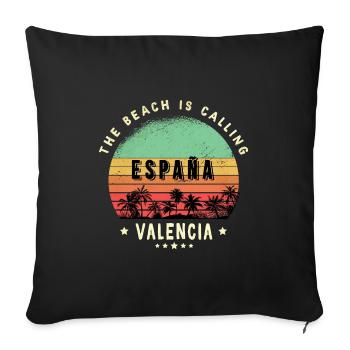 Valencia Spain beach design - Sofa pillowcase 17,3'' x 17,3'' (45 x 45 cm) - black - Front