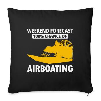 Airboat Fanboat Airboating Planeboat Bateau de marais - Housse de coussin décorative 45 x 45 cm - noir - Devant