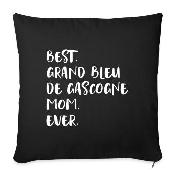 Grand Bleu de Gascogne Maman - Housse de coussin décorative 45 x 45 cm - noir - Devant