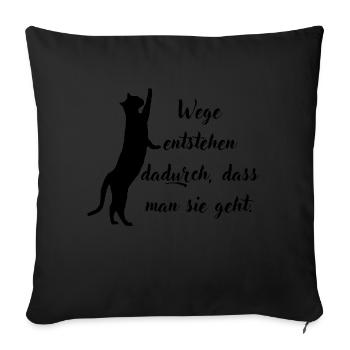 Wege entstehen dadurch dass man sie geht - Sofakissenbezug 45 x 45 cm - Schwarz - Vorne