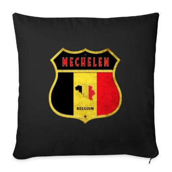 Mechelen Belgium Coat of Arms Flags Design - Sofa pillowcase 17,3'' x 17,3'' (45 x 45 cm) - black - Front