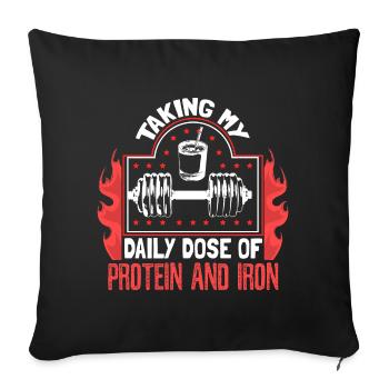 Entraînement en force Biceps Workout - Housse de coussin décorative 45 x 45 cm - noir - Devant